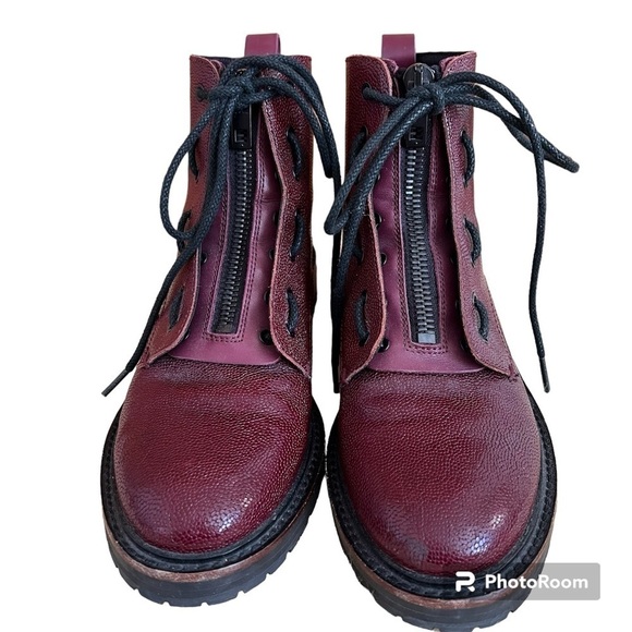 rag & bone Shoes - Rag and Bone Cannon Merlot Leather Combat Boots Sz-37.5